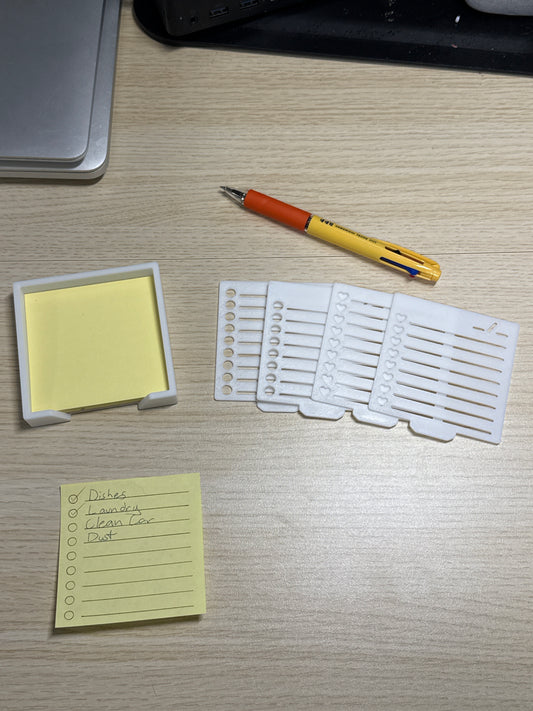 Sticky note template and holder